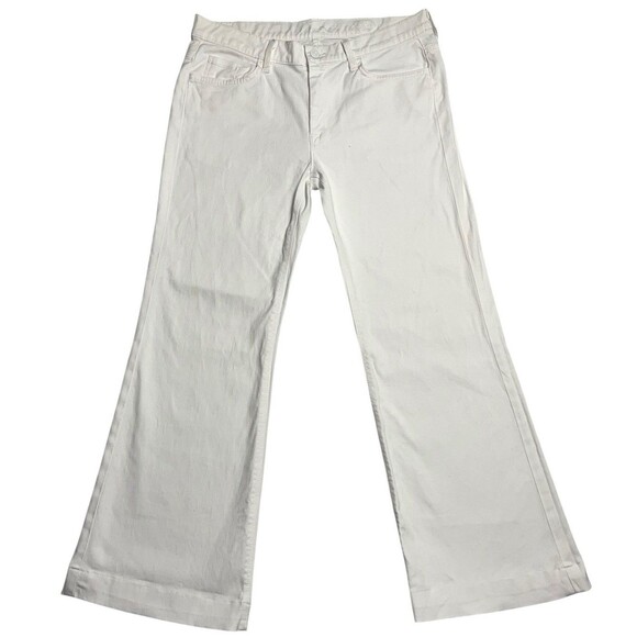 7 For All Mankind Women's Size 31 White Ginger Wide Leg Flared Jeans 32x28 - Picture 1 of 11